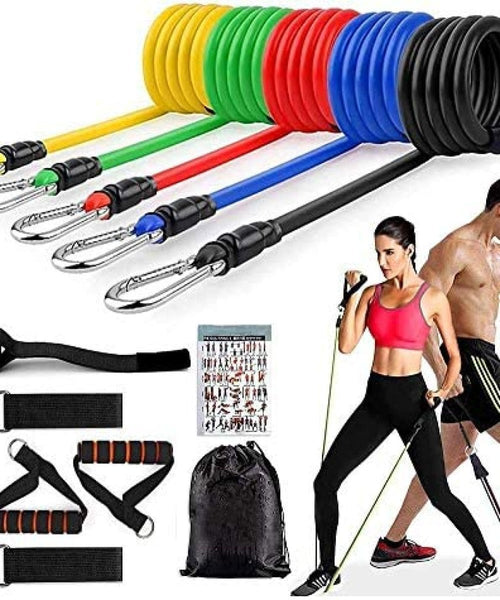 11 Pcs Resistance Band Set For Men & Women - OSAK ENTERPRISES