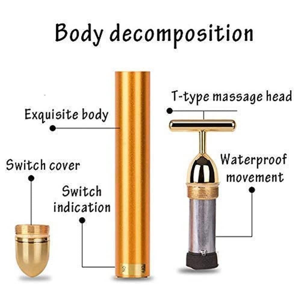 24K Gold Energy Beauty Bar Electric Facial Massage Roller - OSAK ENTERPRISES