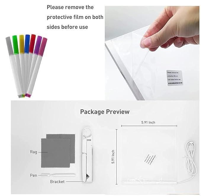 3D LED Light Glass Acrylic Writing pad - OSAK ENTERPRISES