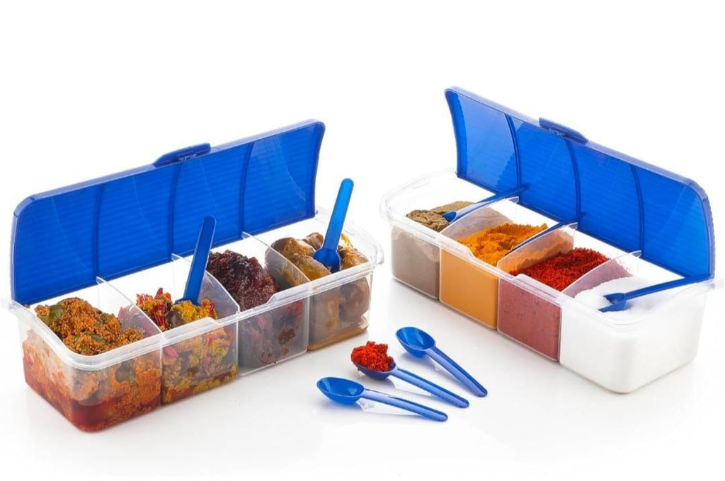 4 - in - 1 Spice Vault with Measuring Spoons and Airtight Lid Pack of 2 - OSAK ENTERPRISES