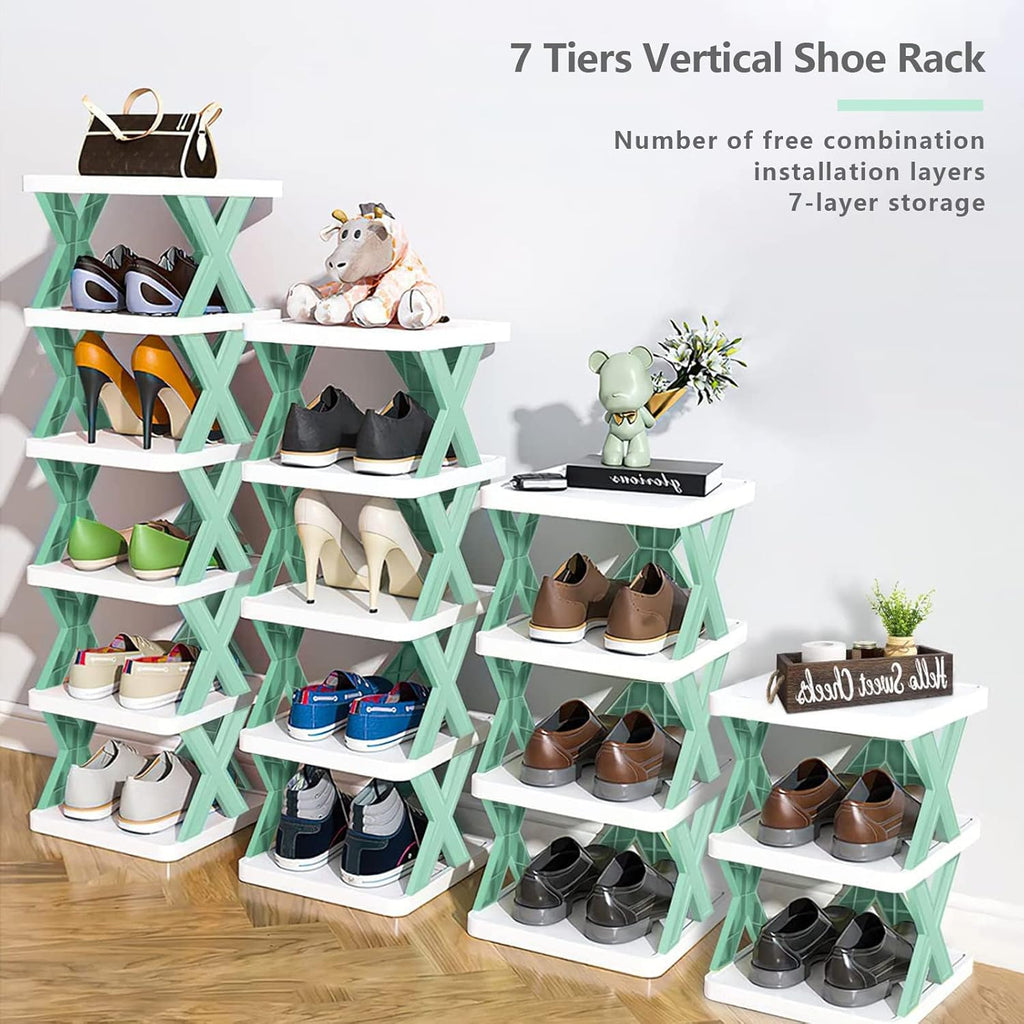 4 Layer Stylish Shoe Storage Organizer Multi - Purpose Stackable Shoe Rack Adjustable Slots - OSAK ENTERPRISES