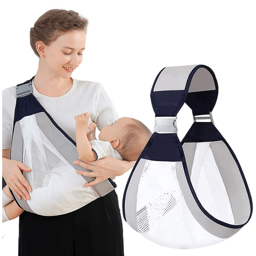 Baby Sling Carrier Adjustable Baby Holder Carrier Baby Half Wrapped Sling Hip Carrier Breathable Cotton Mesh Fabric for Newborn - OSAK ENTERPRISES