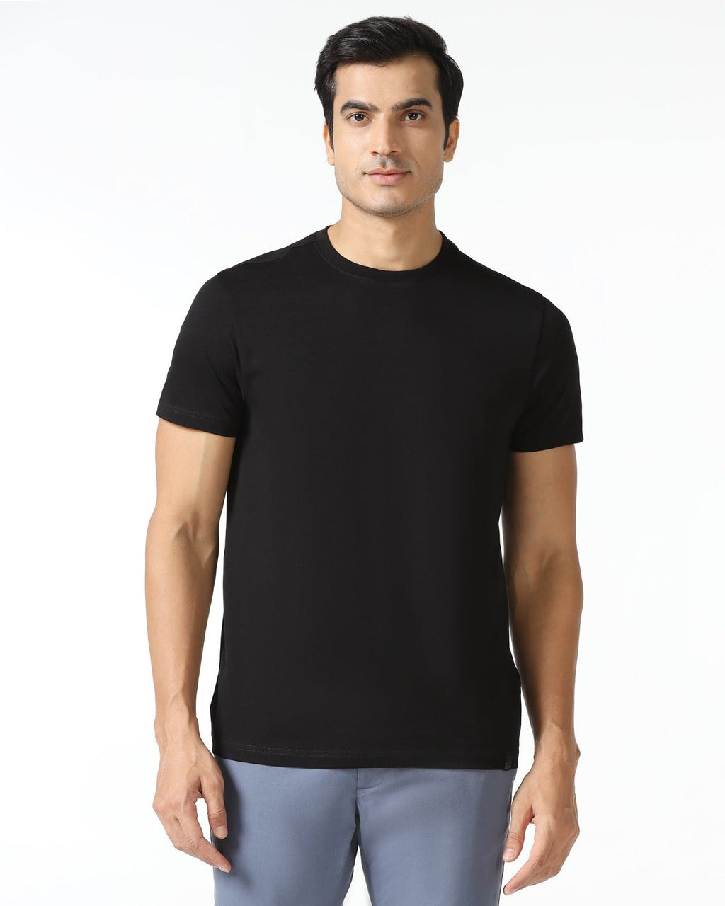 Black and white Neck Solid T-Shirt ( Pack Of 2 ) - OSAK ENTERPRISES