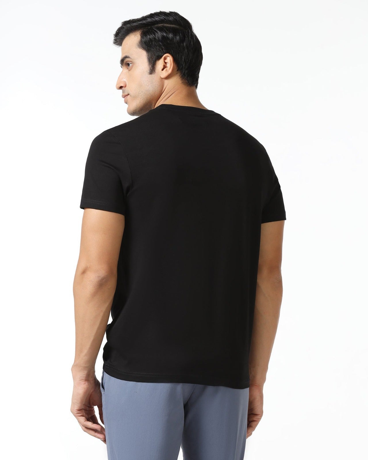 Black and white Neck Solid T-Shirt ( Pack Of 2 ) - OSAK ENTERPRISES