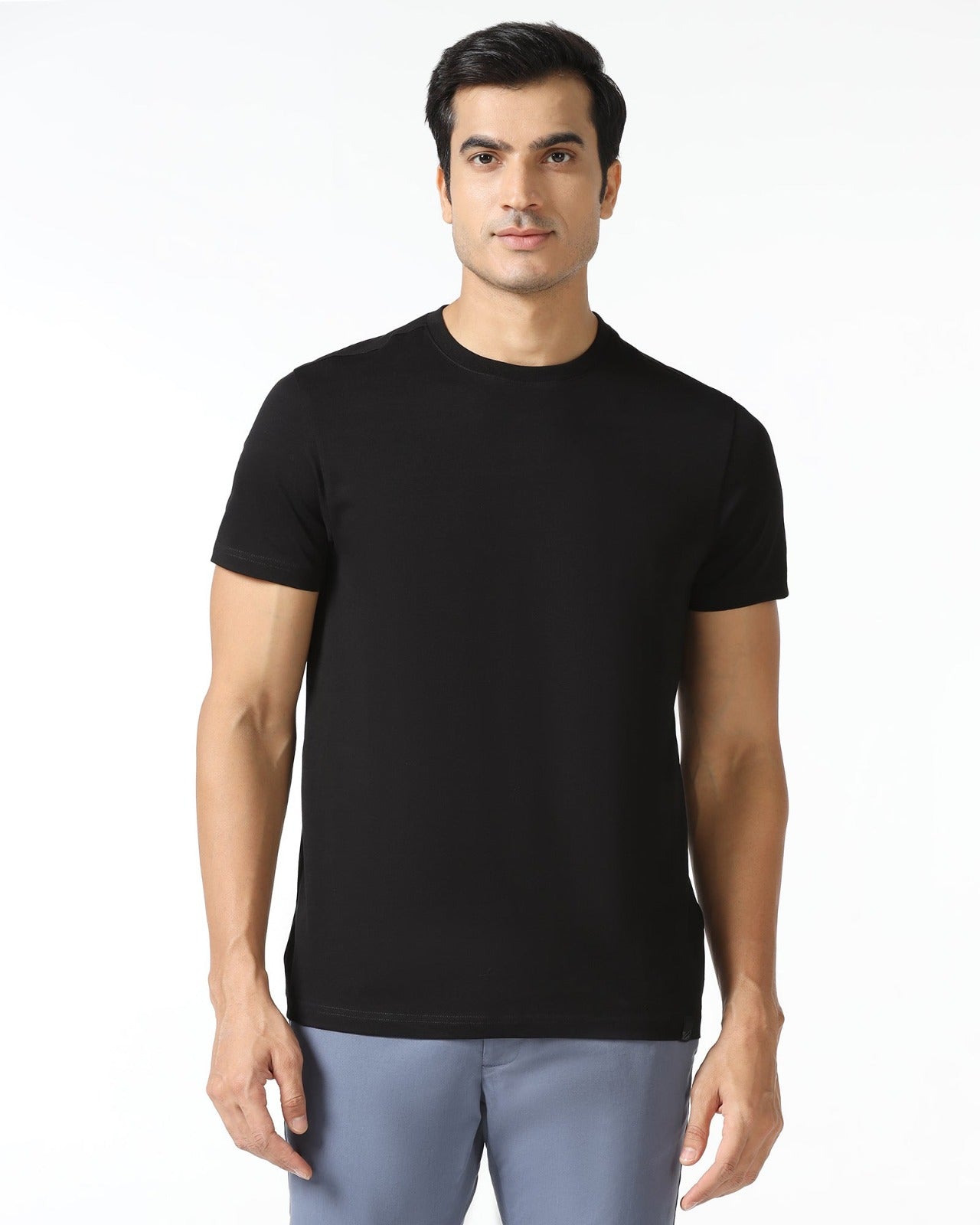 Black and white Neck Solid T-Shirt ( Pack Of 2 ) - OSAK ENTERPRISES