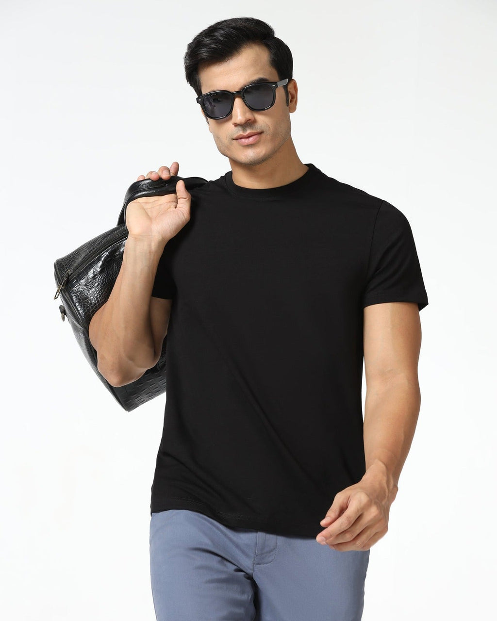Black and white Neck Solid T-Shirt ( Pack Of 2 ) - OSAK ENTERPRISES