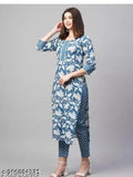 Cotton Printed Kurti with Pant for Women