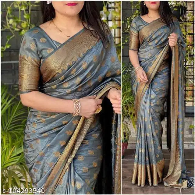 Banarasi Silk Saree With Blouse For Women