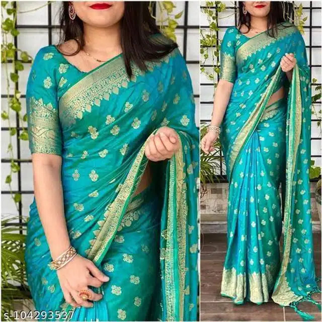 Banarasi Silk Saree With Blouse For Women