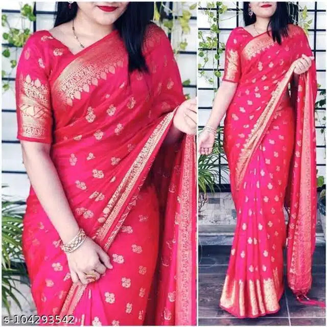 Banarasi Silk Saree With Blouse For Women