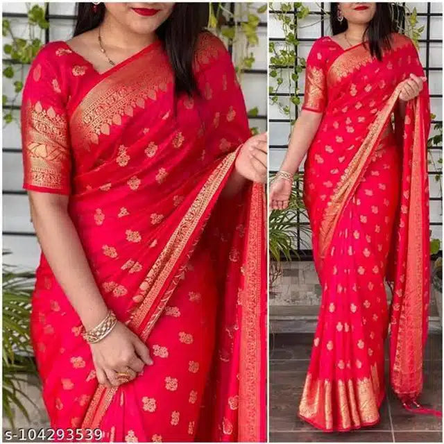 Banarasi Silk Saree With Blouse For Women