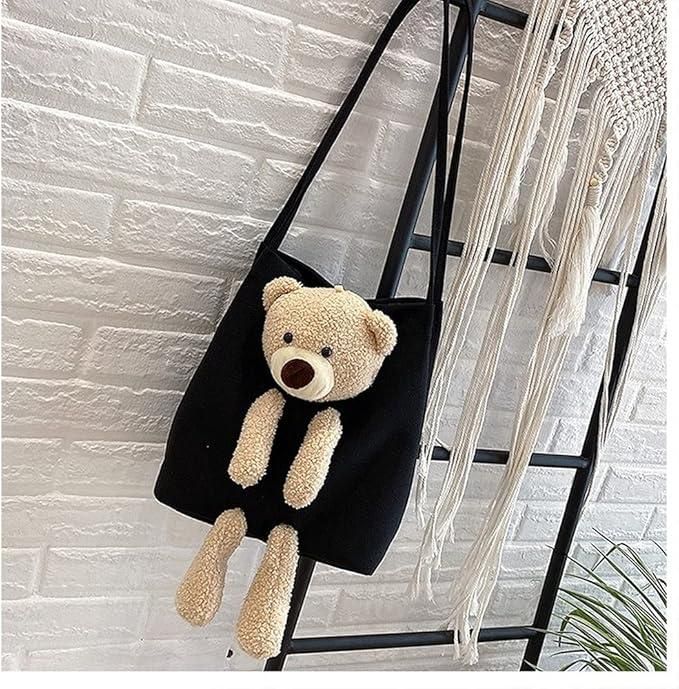 Cute Shoulder Bag Kawaii Tote Handbag with Cute Teddy Bear - OSAK ENTERPRISES