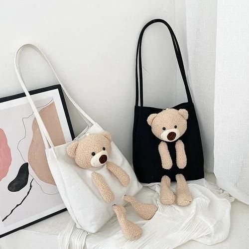 Cute Shoulder Bag Kawaii Tote Handbag with Cute Teddy Bear - OSAK ENTERPRISES