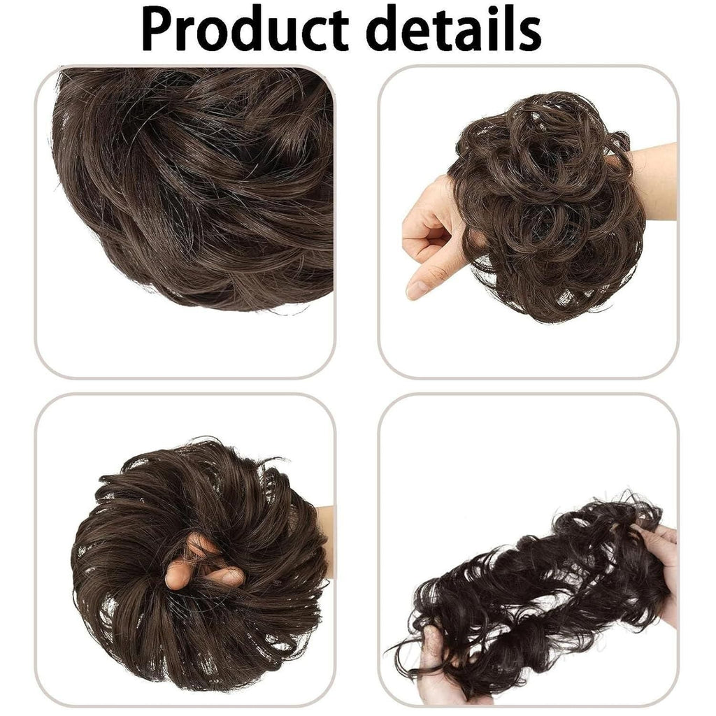Elastic Artificial Hair Bun Brown & Black (Pack of 2) - OSAK ENTERPRISES