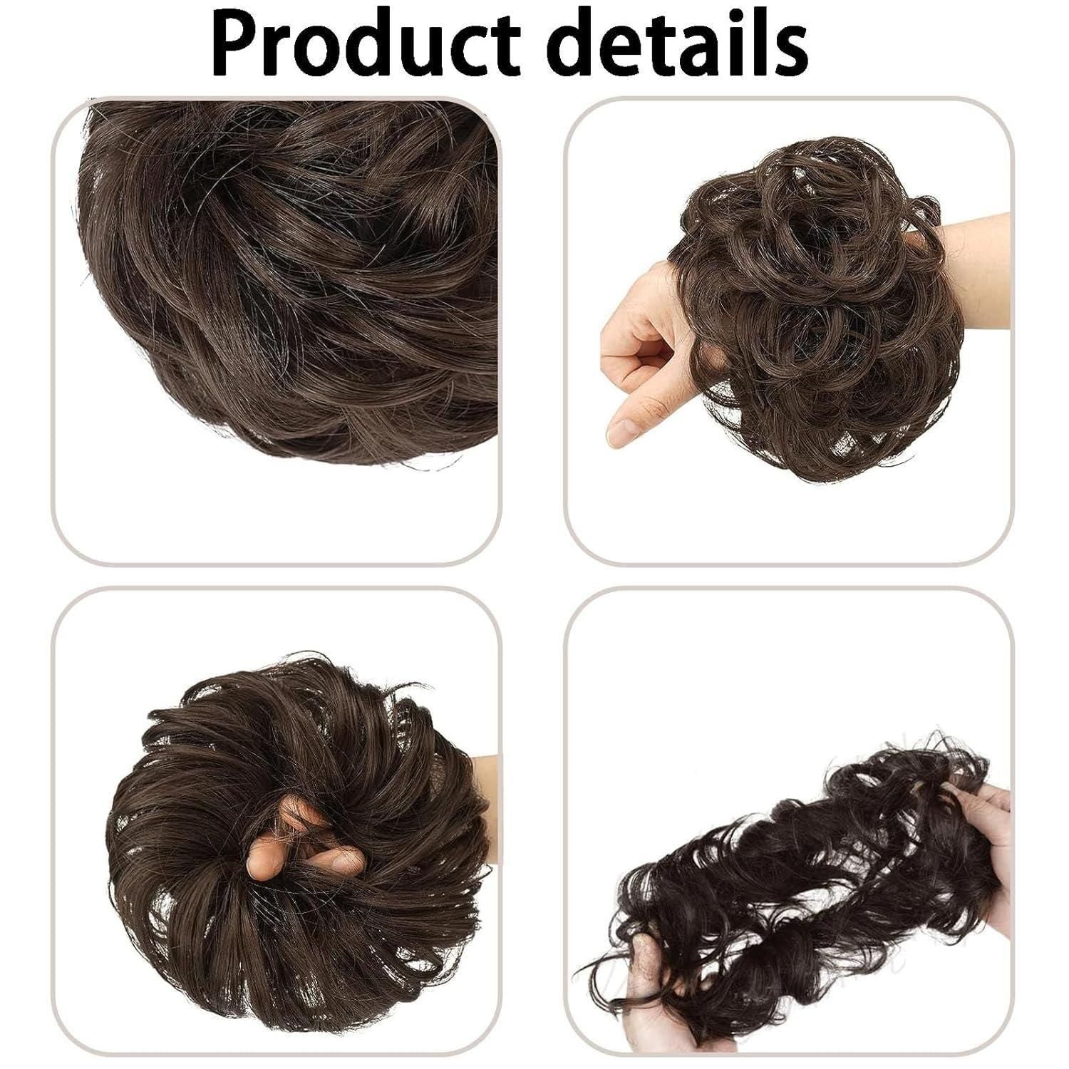Elastic Artificial Hair Bun Brown & Black (Pack of 2) - OSAK ENTERPRISES