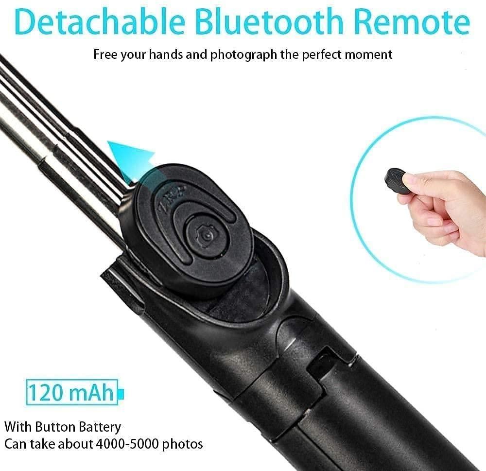 Extendable Flash 3 - in - 1 Selfie Stick Tripod with Bluetooth Remote - OSAK ENTERPRISES