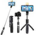 Extendable Flash 3 - in - 1 Selfie Stick Tripod with Bluetooth Remote - OSAK ENTERPRISES