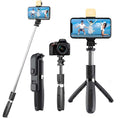 Extendable Flash 3 - in - 1 Selfie Stick Tripod with Bluetooth Remote - OSAK ENTERPRISES