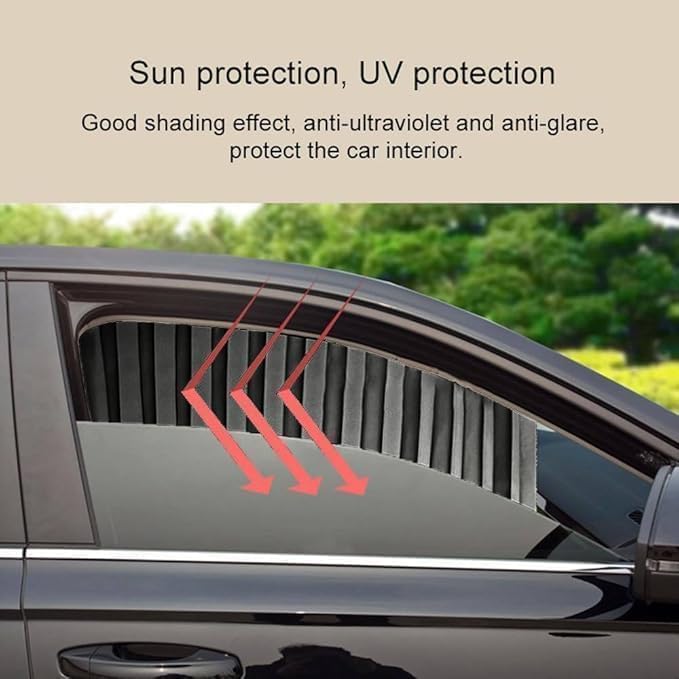 Foldable Car Window Privacy Curtains Sunshade Side Magnet Pleated Car Window Curtain - OSAK ENTERPRISES