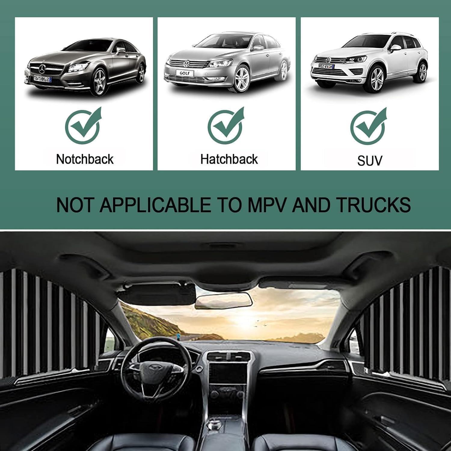 Foldable Car Window Privacy Curtains Sunshade Side Magnet Pleated Car Window Curtain - OSAK ENTERPRISES