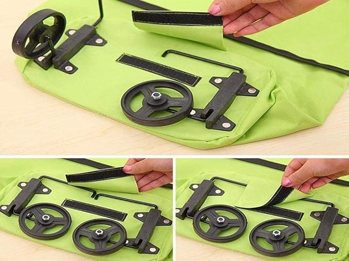 Folding Shopping Bag with Wheels Foldable Shopping Cart Reusable Shopping Bag - OSAK ENTERPRISES