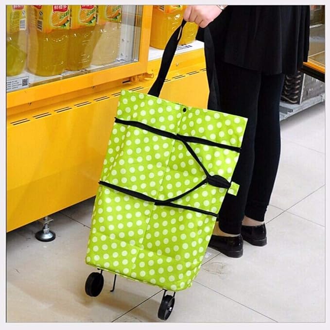 Folding Shopping Bag with Wheels Foldable Shopping Cart Reusable Shopping Bag - OSAK ENTERPRISES