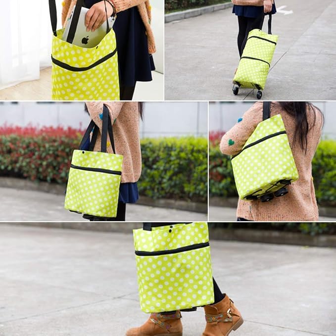 Folding Shopping Bag with Wheels Foldable Shopping Cart Reusable Shopping Bag - OSAK ENTERPRISES
