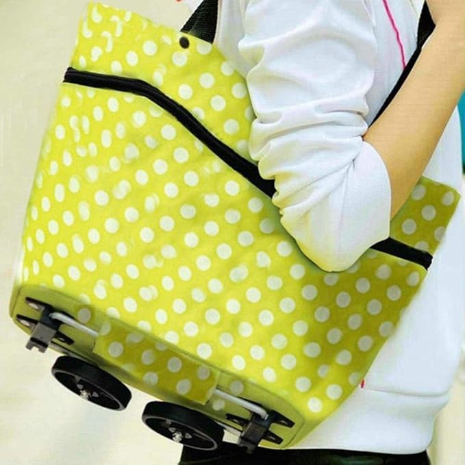 Folding Shopping Bag with Wheels Foldable Shopping Cart Reusable Shopping Bag - OSAK ENTERPRISES