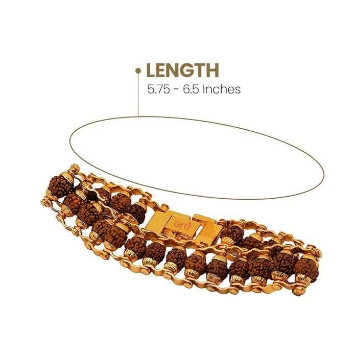 Genuine Paanch Mukhi Modern Rudraksha Bracelet With Gold Plating. - OSAK ENTERPRISES