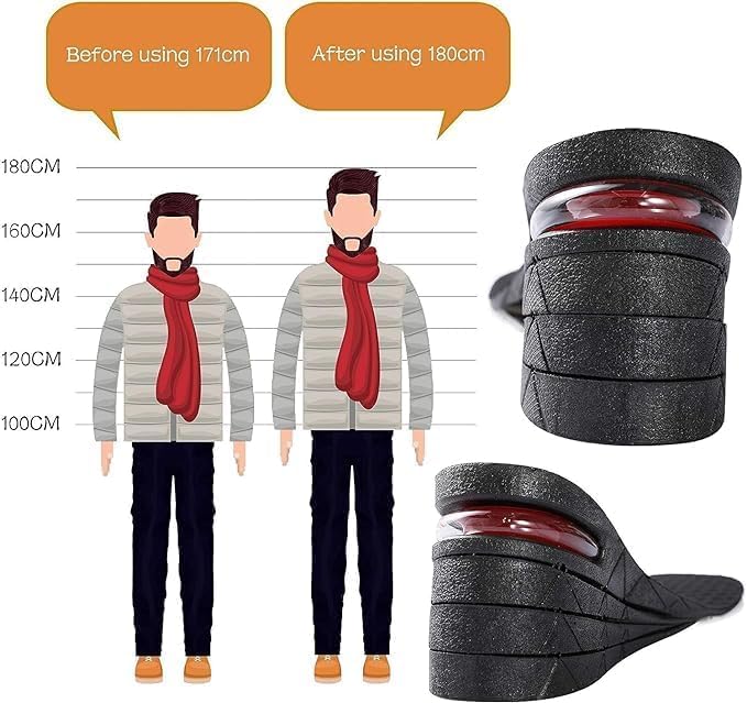 Height Increase Insole Heel Raisers Orthotic Insoles Adjustable Elevator Lift Kit Shoe Lifts - OSAK ENTERPRISES