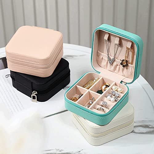 Jewellery Organizer PU Leather Zipper Portable Storage Box Case with Divider Container for Rings - OSAK ENTERPRISES