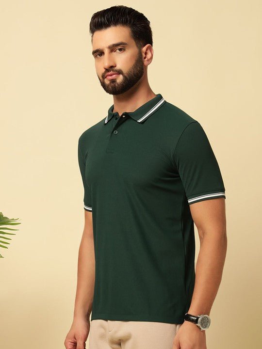 Men Solid Polo Collar Cotton T-shirt - OSAK ENTERPRISES