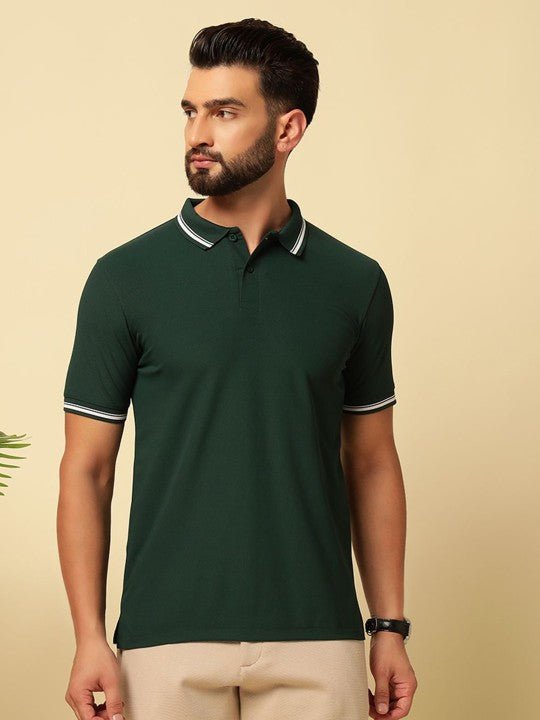 Men Solid Polo Collar Cotton T-shirt - OSAK ENTERPRISES