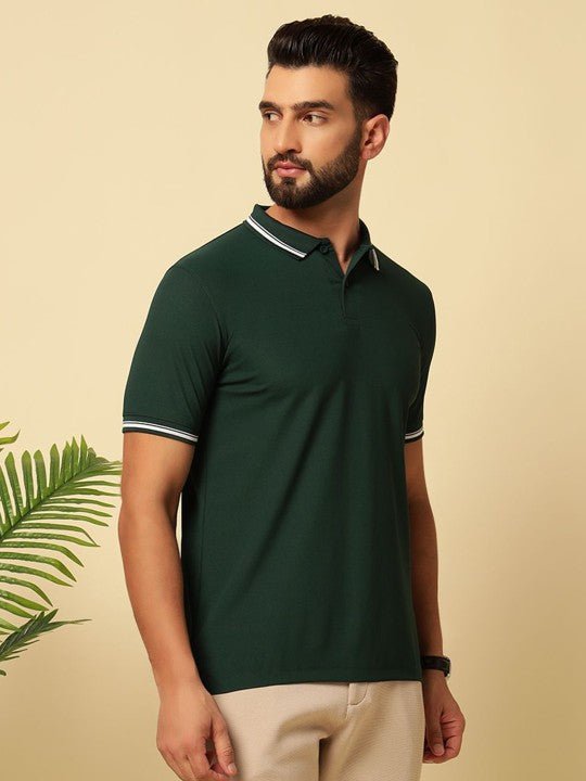 Men Solid Polo Collar Cotton T-shirt - OSAK ENTERPRISES