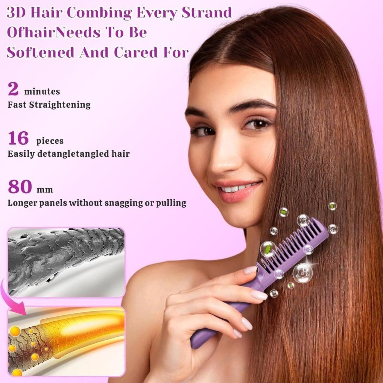 Meneflix Portable Mini Hair Straightener Cordless Rechargeable Mini Adjustable Hair Straightener Hot Comb - OSAK ENTERPRISES