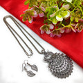 Oxidized Peacock Style Pendant & Chain with Earrings - OSAK ENTERPRISES