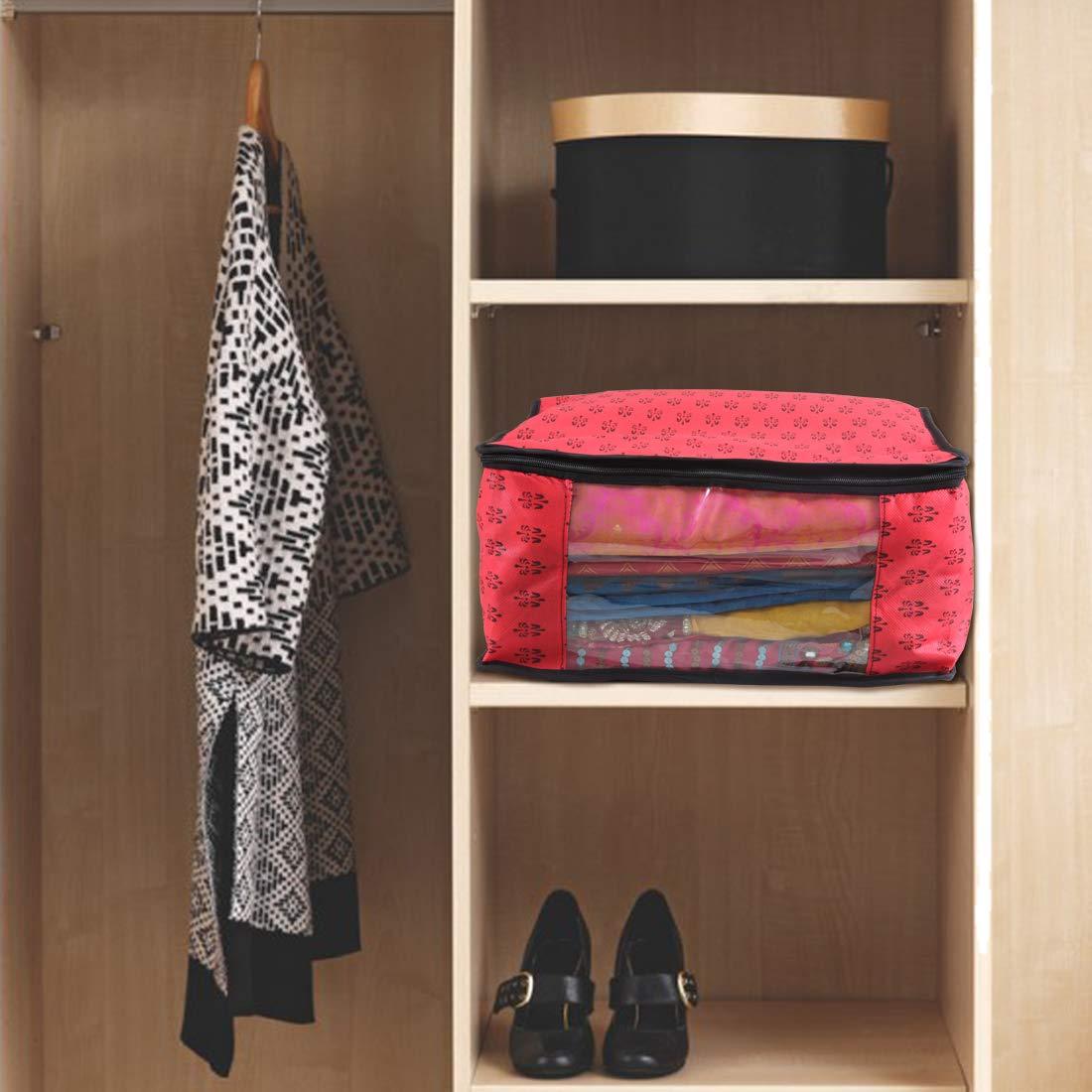 Saree Cover - Printed Non Woven Saree Cover with Transparent Window (Set of 3) - OSAK ENTERPRISES