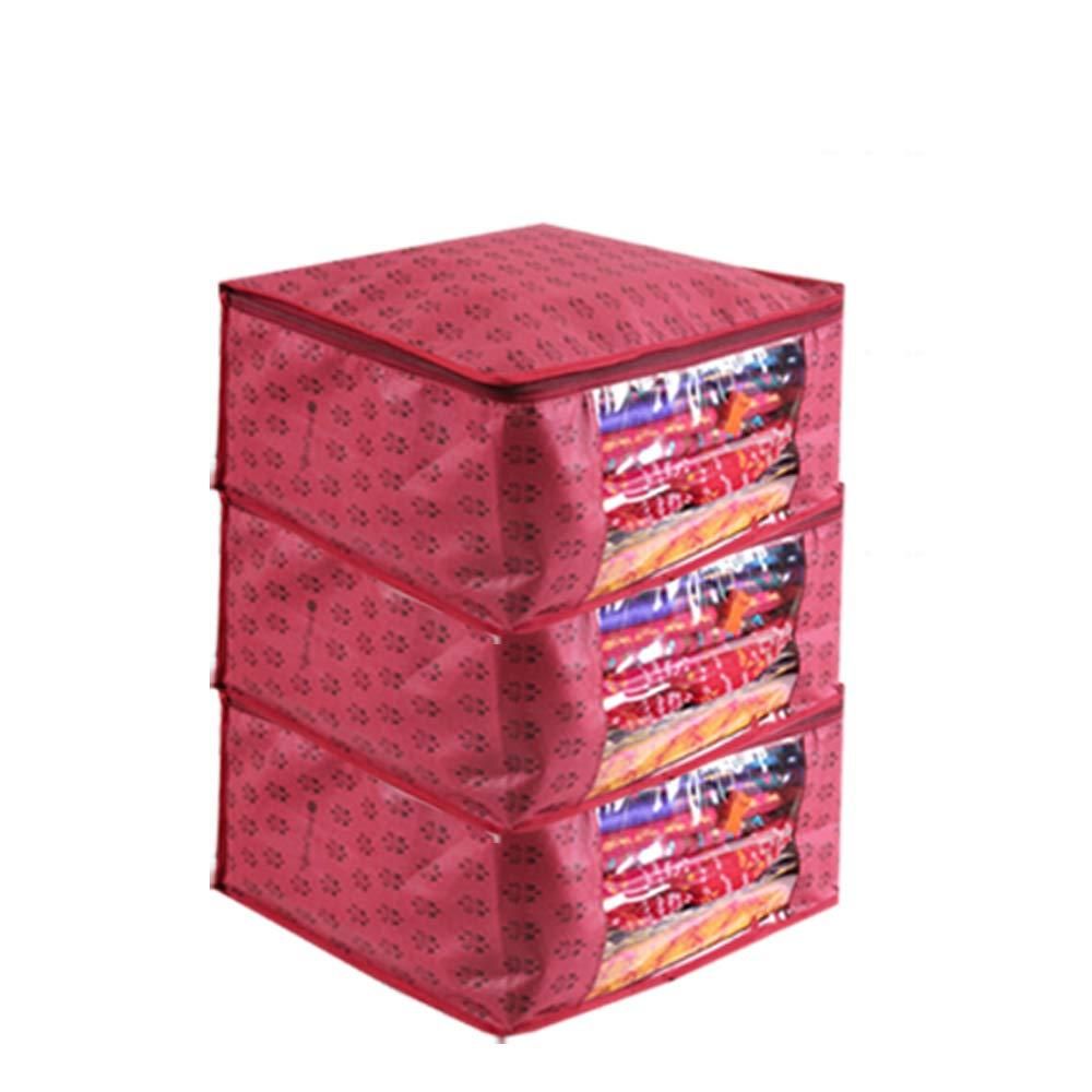 Saree Cover - Printed Non Woven Saree Cover with Transparent Window (Set of 3) - OSAK ENTERPRISES