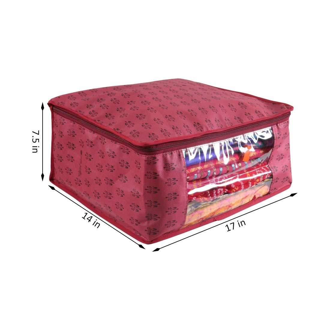 Saree Cover - Printed Non Woven Saree Cover with Transparent Window (Set of 3) - OSAK ENTERPRISES