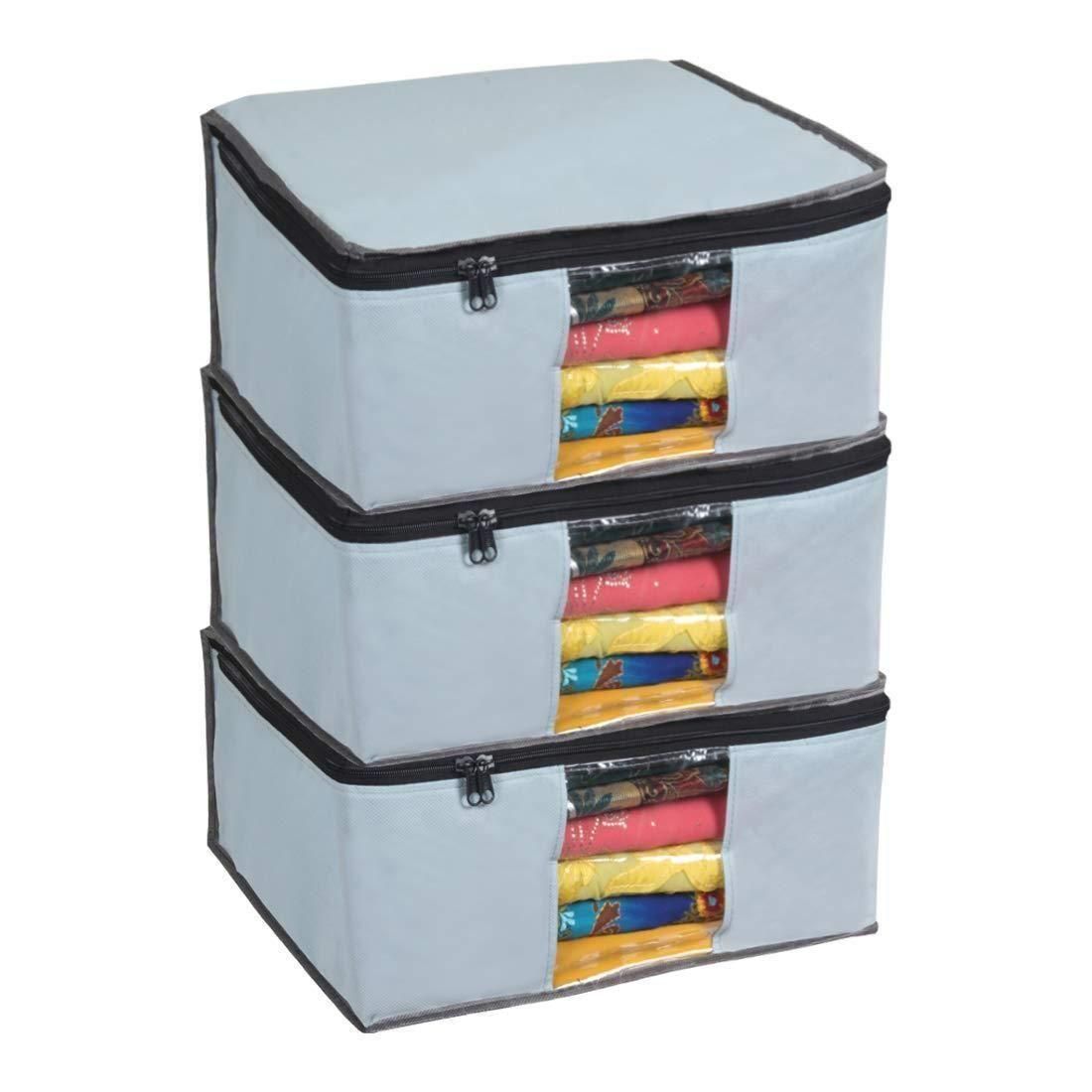 Saree Cover - Solid Non Woven Saree Cover for Wardrobe (Pack of 3) - OSAK ENTERPRISES