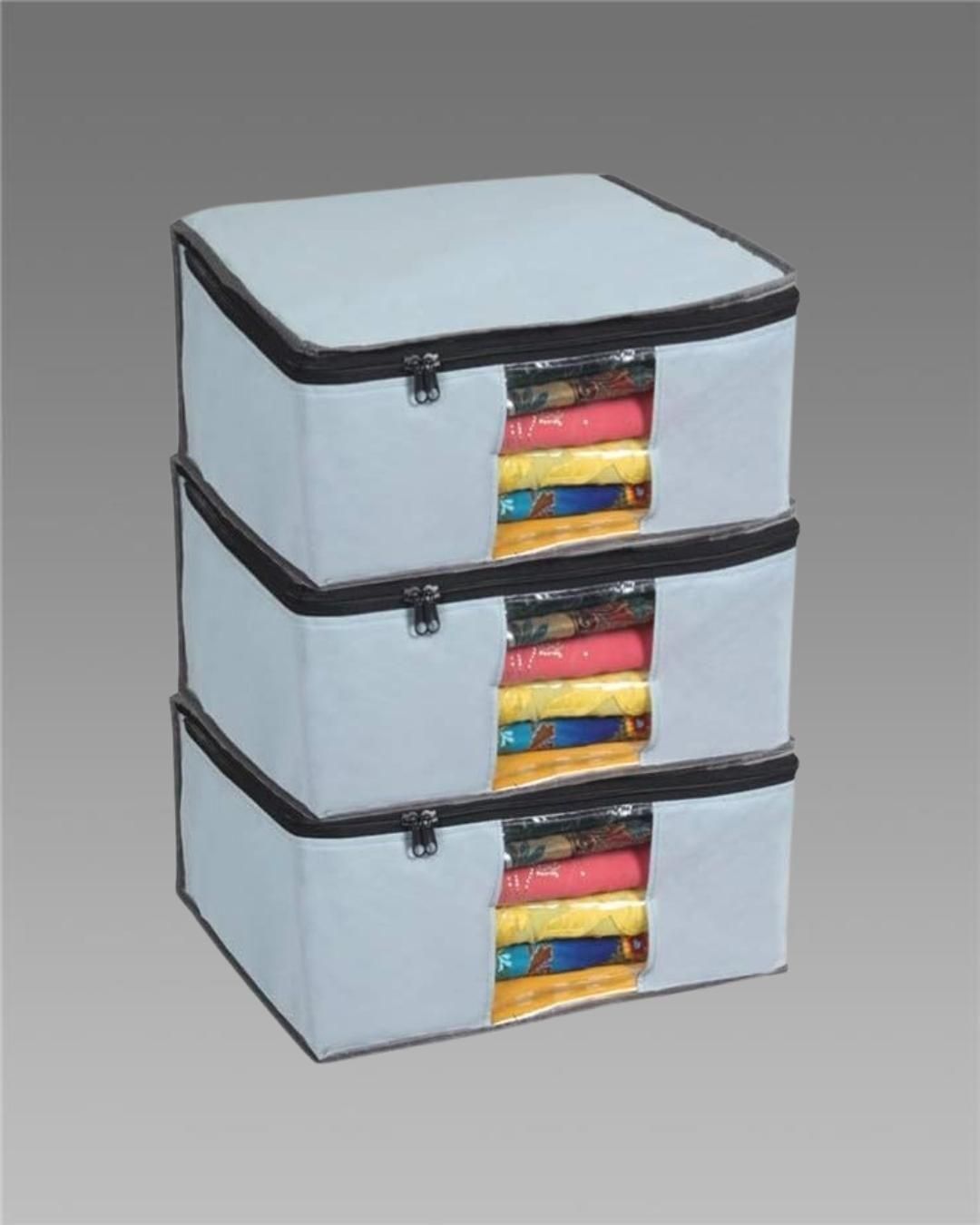 Saree Cover - Solid Non Woven Saree Cover for Wardrobe (Pack of 3) - OSAK ENTERPRISES