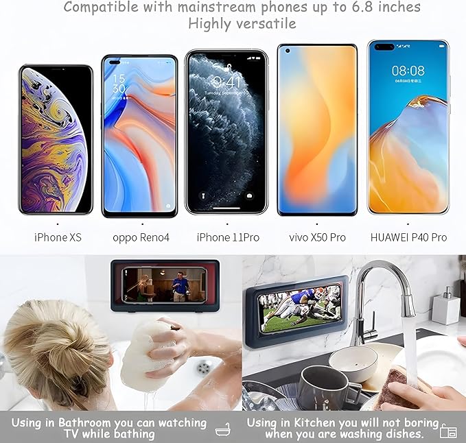 Shower Phone Holder | Waterproof Bathroom Mobile Phone Holder | Anti - Fog Case for Shower | Wall Mountable | 6.8 Inch Support Touch Screen Parent (Multicolor) - OSAK ENTERPRISES