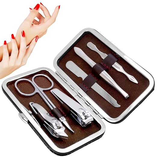 SJ 6 in 1 Nail Art Clipper Pedicure Manicure Tweezer Cutter Earpick Tool Set - 29 - OSAK ENTERPRISES