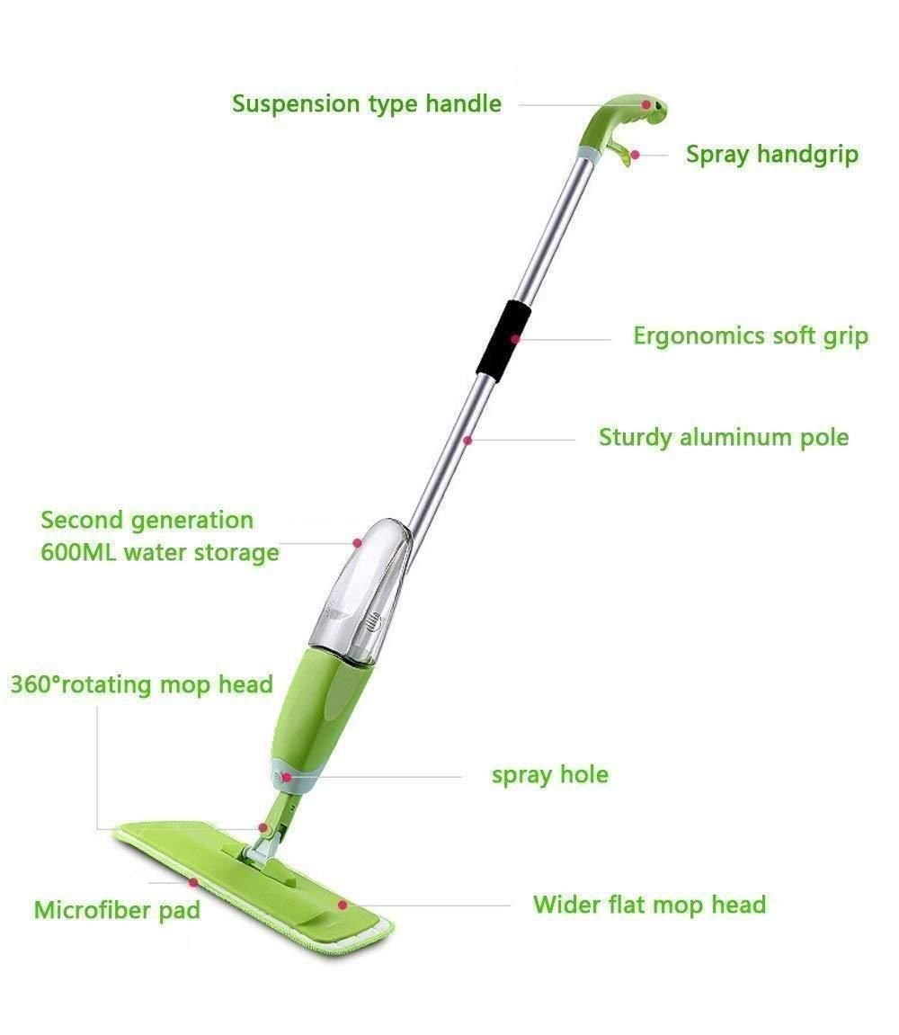 Spray Mop - 360 Degree Handle Wet & Dry Microfiber Floor Spray Mop - OSAK ENTERPRISES