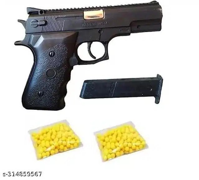 Toy Gun with Plastic Bullets (Black & Yellow, Set of 1) - OSAK ENTERPRISES