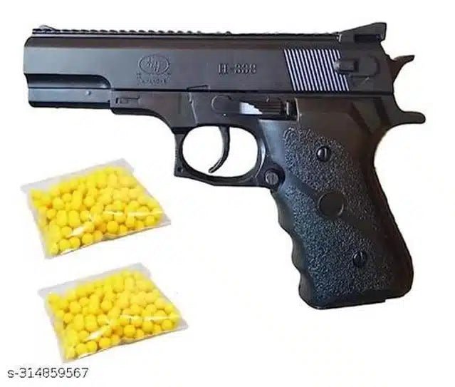 Toy Gun with Plastic Bullets (Black & Yellow, Set of 1) - OSAK ENTERPRISES